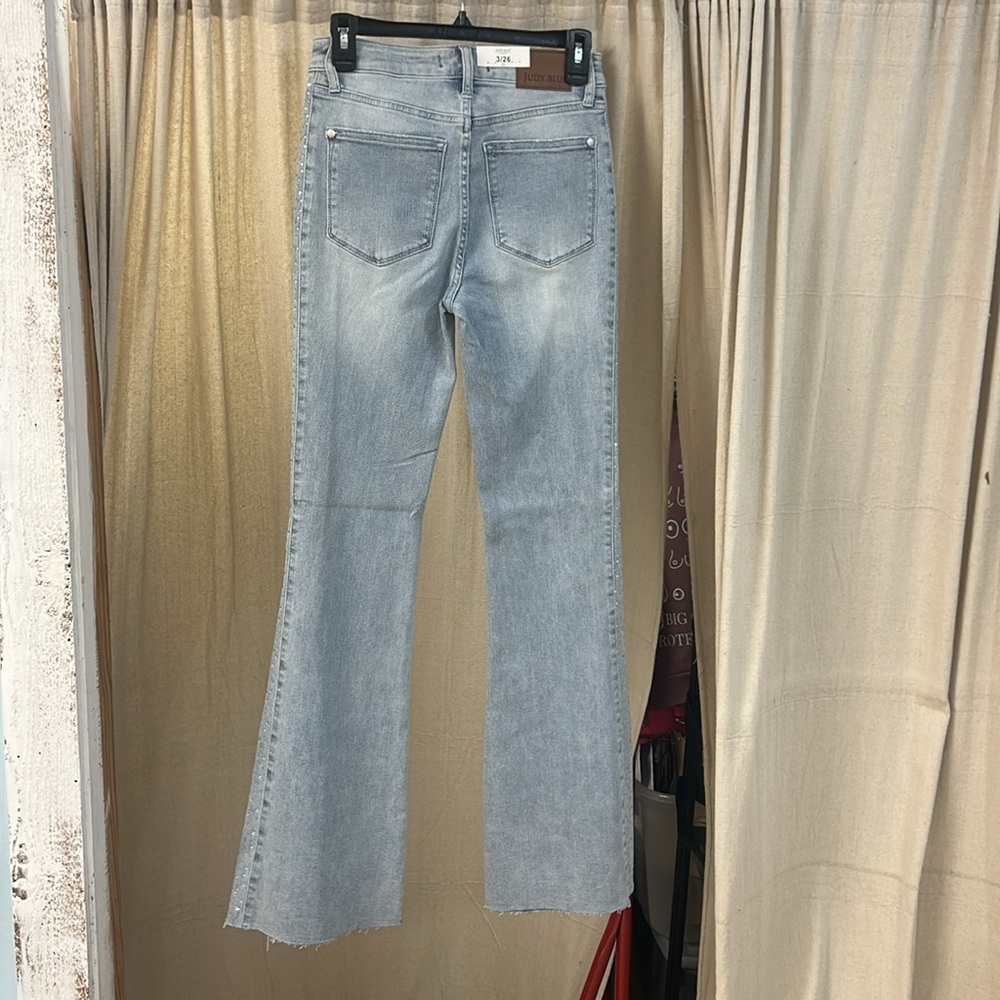 Light Wash Rhinestone Flare Jeans - Judy Blue, 88895 - Picture 2 of 8